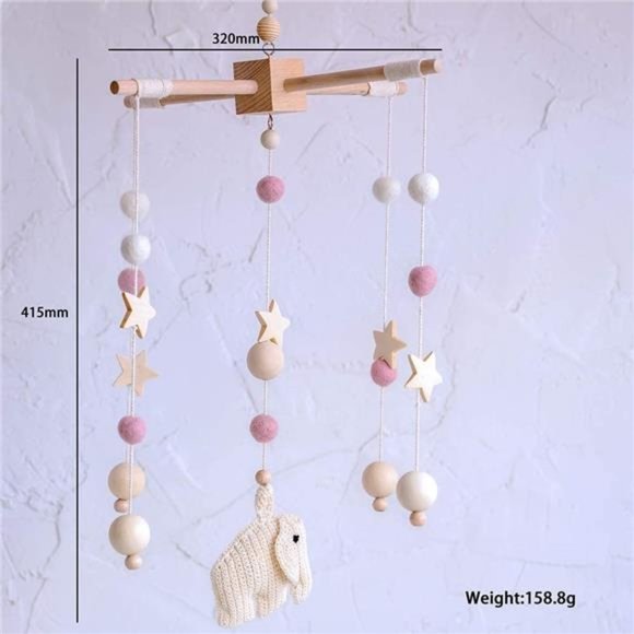 Neutral Baby Mobile/Cot Mobile/Nursery Mobile/Crib Mobile/Pom Pom Mobile/ - Picture 4 of 6
